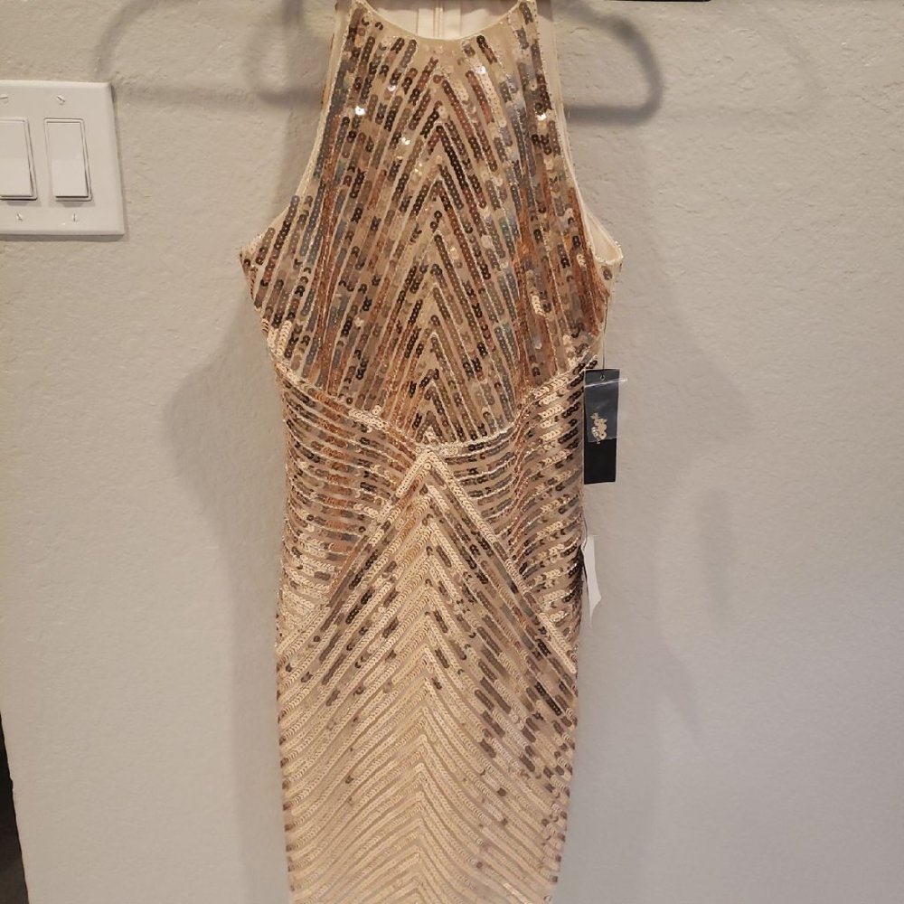 Lulus Gold Sequin Dress